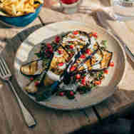 Beach Hut - restaurant - grilled aubergine & tahini