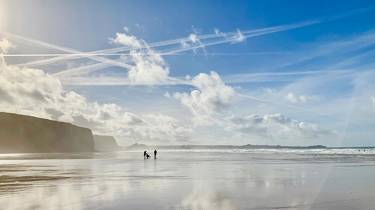 Watergate Bay beach at low tide