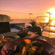 The Living Space - restaurant - deck at sunset
