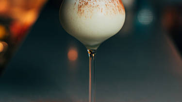 Image of winter colada decorated with coconut and chocolate 