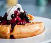 Zacry's - restaurant - waffles with fruit compote