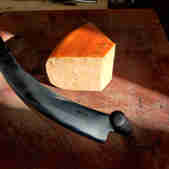Cornish gouda block with knife