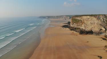 Low tide photo of Watergate Bay by Melissa Beckford