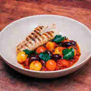 The Living Space - restaurant - menu - Grilled Cornish fish puttanesca