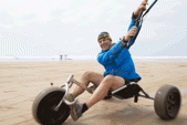 Traction kiting with Carl Coombes on the beach