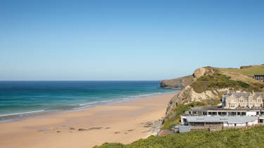 Watergate Bay Hotel view from the coast path