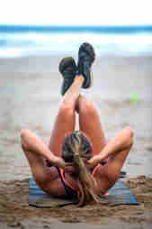 HIIT beach fitness class at Watergate Bay