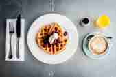 Waffles, coffee and breakfast at Zacry's