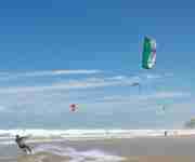 Kitesurfers Watergate Bay Cornwall